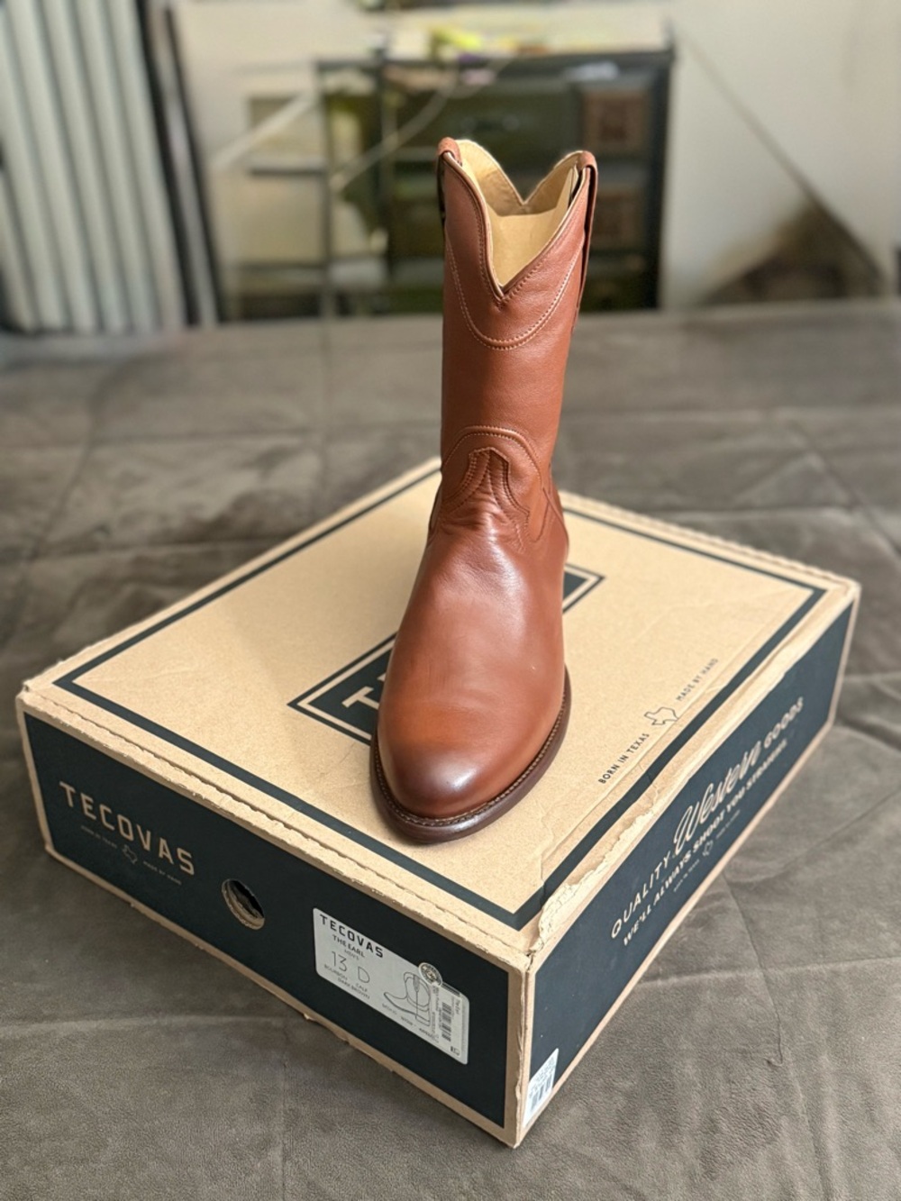 TECOVAS Dark Brown The Earl Roper Boots Sz(13) - Picture 1 of 8